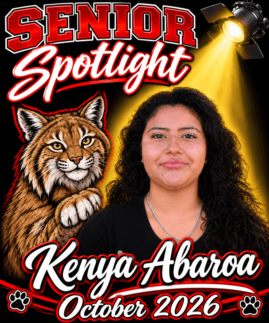 Oct Senior Spotlight - Kenya Abaroa
